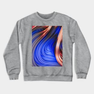 Blue Flame Abstract 3D Flow Strands Artwork Crewneck Sweatshirt